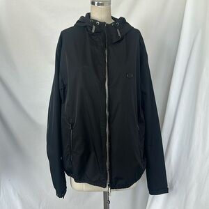 Emporio Armani Hooded jacket water-repellent nylon logo patch IT 52 US 42 NWT